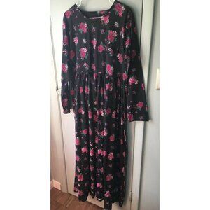 STORYBOOK HEIRLOOM Dress Womens Dress Black Pink Floral Modest Cottagecore Midi